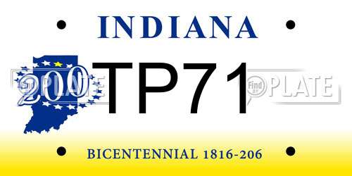 TP71 Indiana License Plate