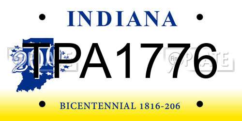 TPA1776 Indiana License Plate