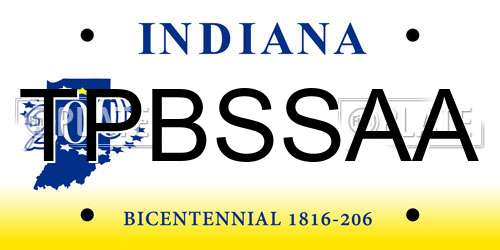 TPBSSAA Indiana License Plate