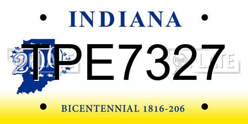 TPE7327 Indiana License Plate