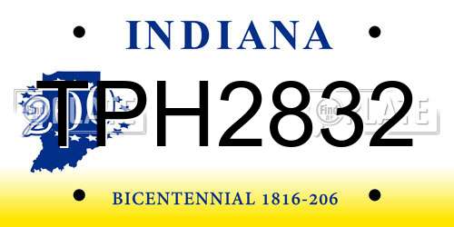 TPH2832 Indiana License Plate