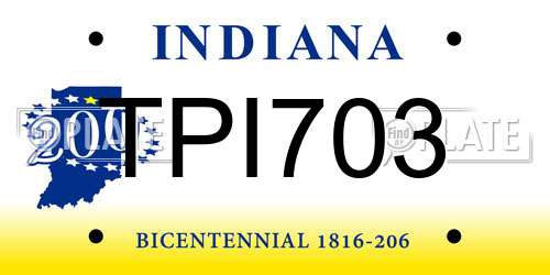 TPI703 Indiana License Plate