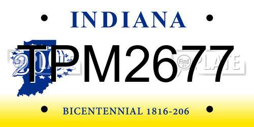 TPM2677 Indiana License Plate