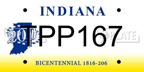 TPP167 Indiana License Plate