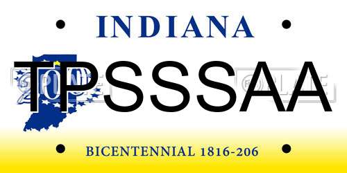 TPSSSAA Indiana License Plate