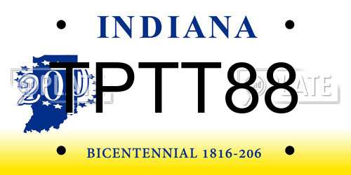 TPTT88 Indiana License Plate