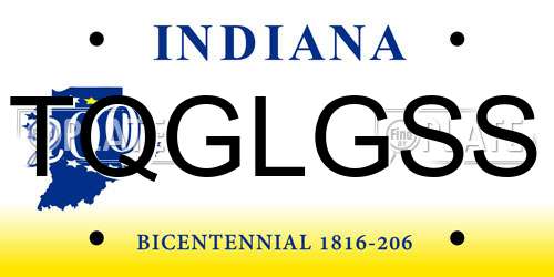 TQGLGSS Indiana License Plate