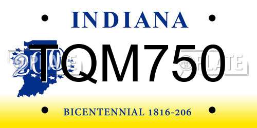 TQM750 Indiana License Plate