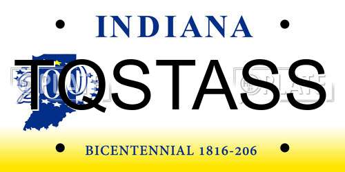 TQSTASS Indiana License Plate