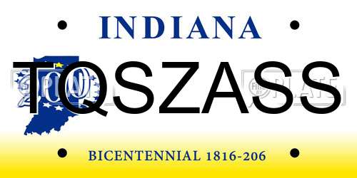 TQSZASS Indiana License Plate