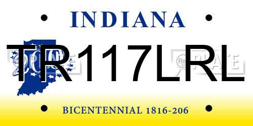 TR117LRL Indiana License Plate