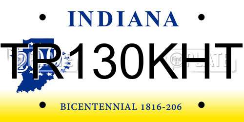 TR130KHT Indiana License Plate