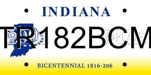 TR182BCM Indiana License Plate