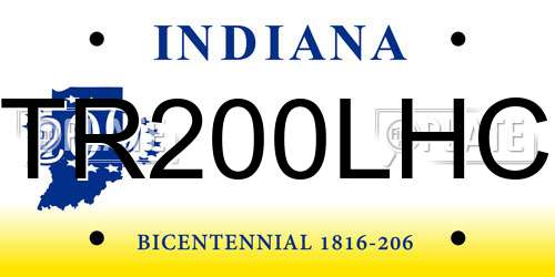 TR200LHC Indiana License Plate