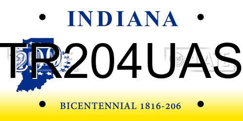 TR204UAS Indiana License Plate