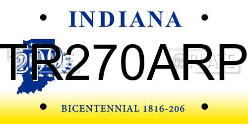 TR270ARP Indiana License Plate