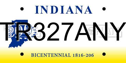 TR327ANY Indiana License Plate