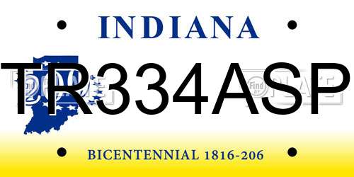 TR334ASP Indiana License Plate