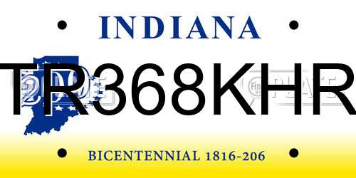 TR368KHR Indiana License Plate