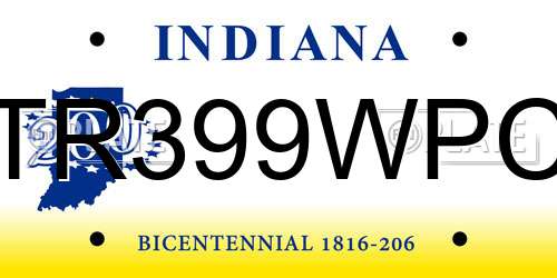 TR399WPC Indiana License Plate