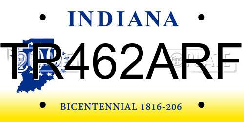 TR462ARF Indiana License Plate