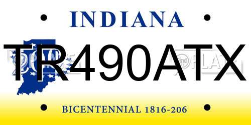 TR490ATX Indiana License Plate