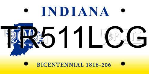 TR511LCG Indiana License Plate