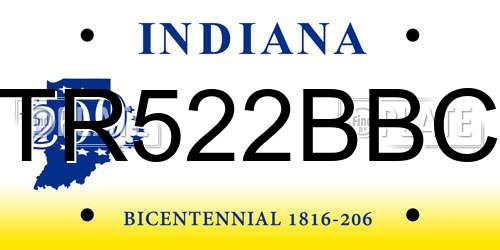TR522BBC Indiana License Plate