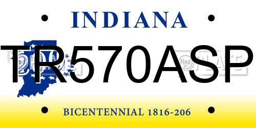 TR570ASP Indiana License Plate