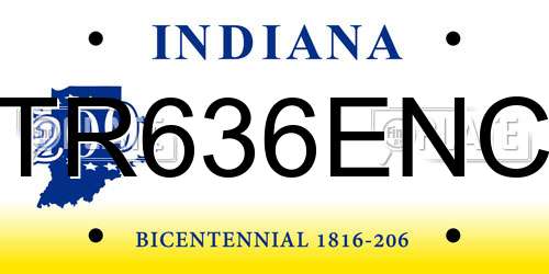 TR636ENC Indiana License Plate