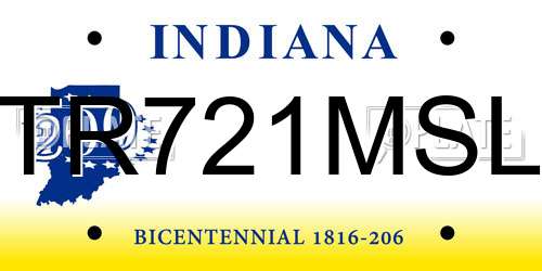 TR721MSL Indiana License Plate