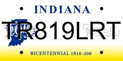 TR819LRT Indiana License Plate