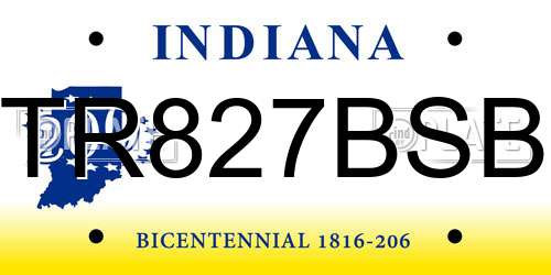 TR827BSB Indiana License Plate