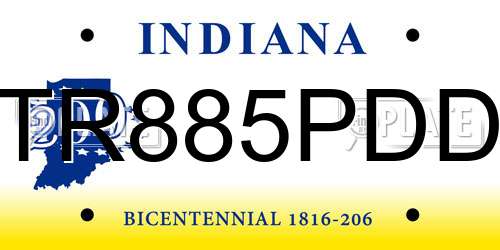 TR885PDD Indiana License Plate