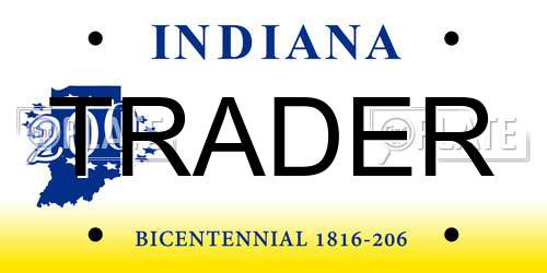 TRADER Indiana License Plate