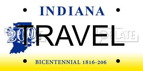 TRAVEL Indiana License Plate