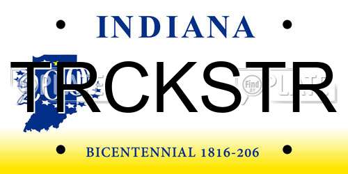TRCKSTR Indiana License Plate