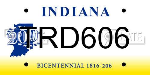 TRD606 Indiana License Plate