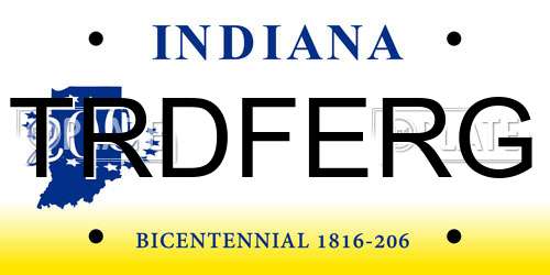 TRDFERG Indiana License Plate