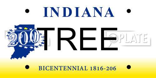 TREE Indiana License Plate