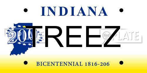 TREEZ Indiana License Plate