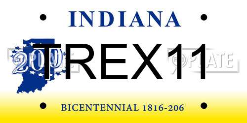 TREX11 Indiana License Plate