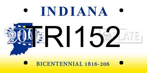 TRI152 Indiana License Plate