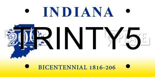 TRINTY5 Indiana License Plate