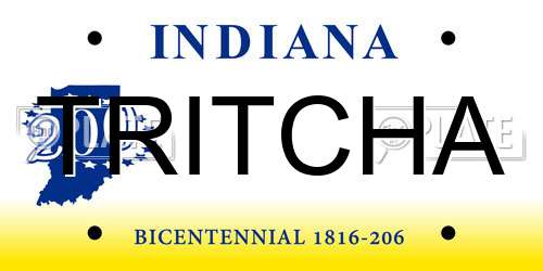TRITCHA Indiana License Plate