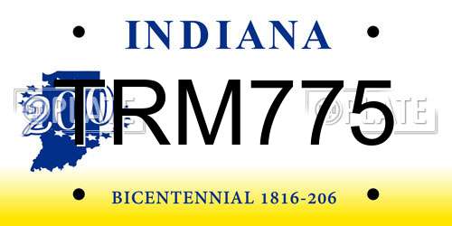 TRM775 Indiana License Plate