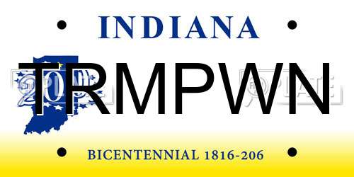 TRMPWN Indiana License Plate