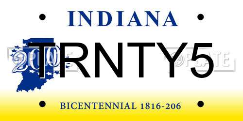 TRNTY5 Indiana License Plate