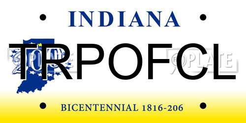 TRPOFCL Indiana License Plate