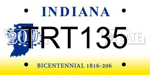 TRT135 Indiana License Plate